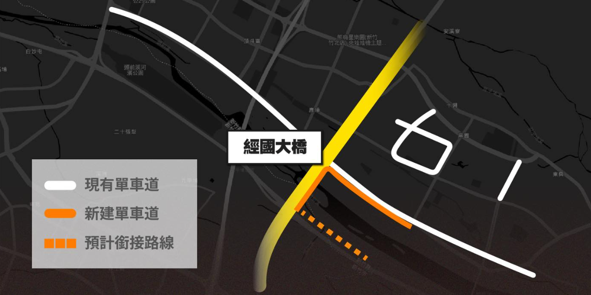 經國大橋改善工程「斷頭」人行、自行車道，王婉諭感慨，大新竹能生產國際一流的晶片，卻連人本交通的串連都做不到